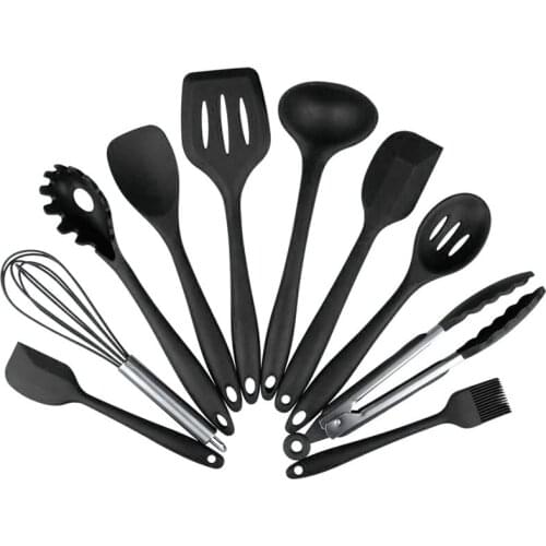 10pcs/set Hot Silicone Kitchenware Cooking Utensils Set Non-stick Cookware Spatula Shovel Egg Beaters Kitchen Cooking Tool Set