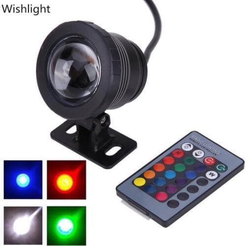 10W RGB Led Underwater Light Waterproof IP65 Fountain Pool Ponds Aquarium Lamp 16 Color with Remote Controller Spot Lighting