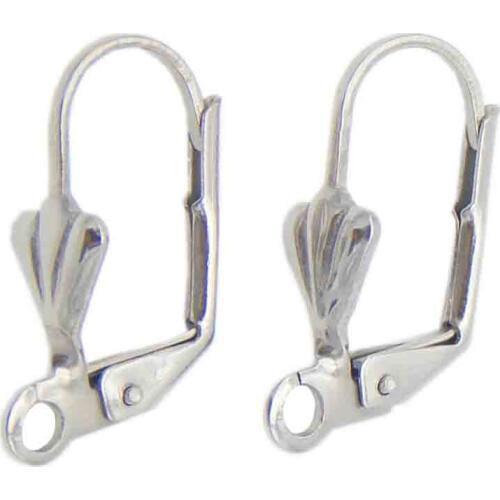 20pcs/lot Surgical Stainless Steel Leverback Ear Wire Silver Tone 19x10mm Hypoallergenic Earring Hooks for DIY Jewelry Finding