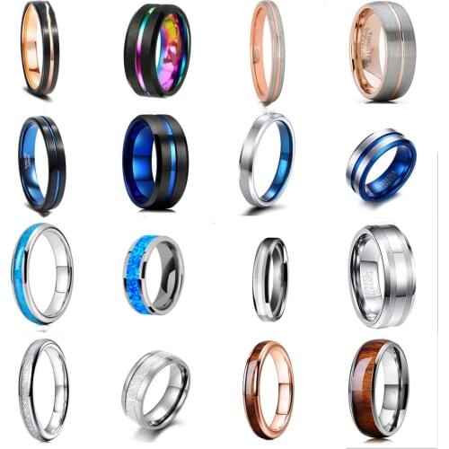 4mm 8mm Fashion Simple Stainless Steel Rings For Women Men Engagement Wedding Jewelry Accessories Anniversary Gift Couple Ring