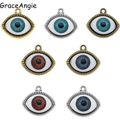 7pcs Alloy Evil Eye Charms Pendant 3pcs Necklace Necklace god/evil eye pendant Necklace Pendent Fashion Simple Evil Eye Charm