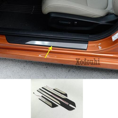 Car Styling Cover Door Sill Scuff Plate Frame Trim LED External Threshold Parts Pedal For Honda Civic 10th Sedan 2019 2020 2021