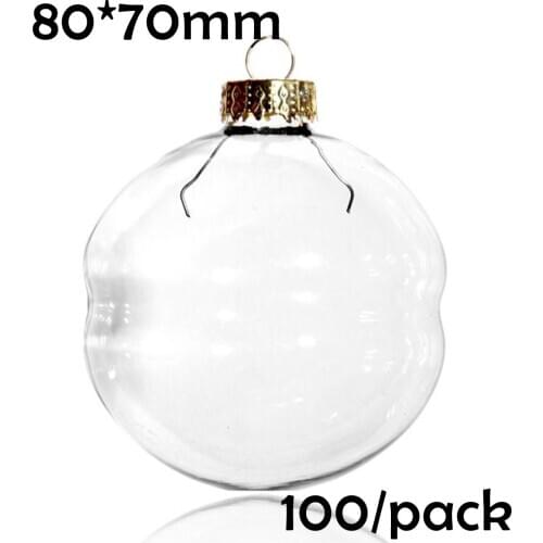 Free Shipping DIY Paintable Christmas Xmas Decoration Ornament/Ball 80mm Glass Bell, 100/Pack