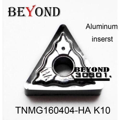 BEYOND TNMG160404-HA K10 TNMG 160404 Carbide Inserts for Aluminum Copper Lathe Cutter CNC Turning Toolholder