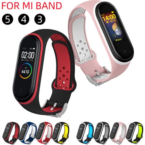 Bracelet for Xiaomi Mi Band 5 4 3 Sport Band Watch Silicone Wrist Strap Replacement Belt for Xiaomi Miband 5 Band4 3 NFC