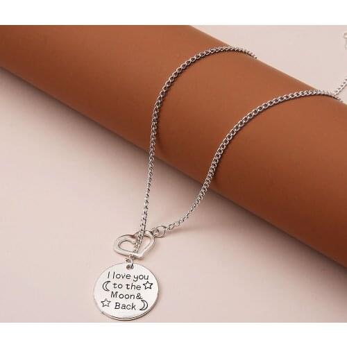 CANZE New Fashion Women Necklace Jewelry English Letter Love Heart Pendant Necklace