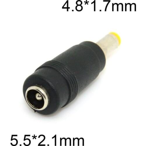 DC 5.5 2.1 mm Female to 4.8 1.7 mm plug AC DC Power Plug Connector Adapter