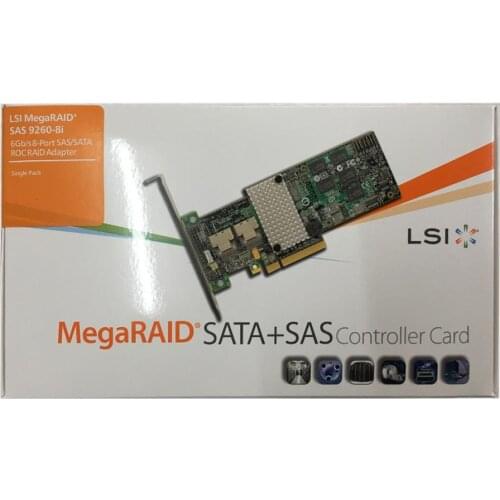 Eastforfuy LSI SAS 9260-8i SGL 8-Port 6Gb/s SATA/SAS+iBBU08 battery+8087 1-4SATA data cable*2