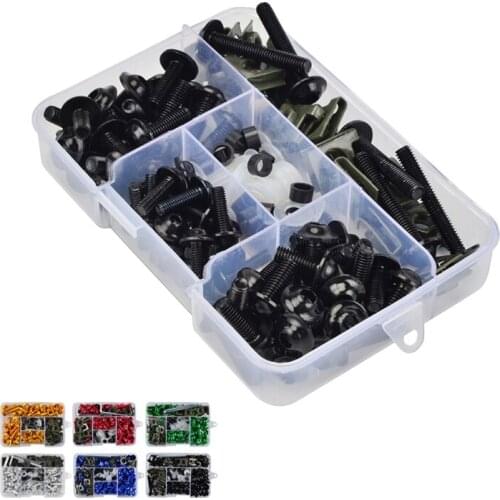 155 Pcs/Set M6 M5 Motorcycle Fairing Bolts Kit Bodywork Fastener Clip Screws Nut for Motorbike Repair Modification