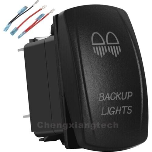 Red/white/blue/orange)Led Backup Lights Car Boat Rocker Switch 5Pin On/Off 12V/20A 24V/10A Jumper Wires Set, Circuit Breaker