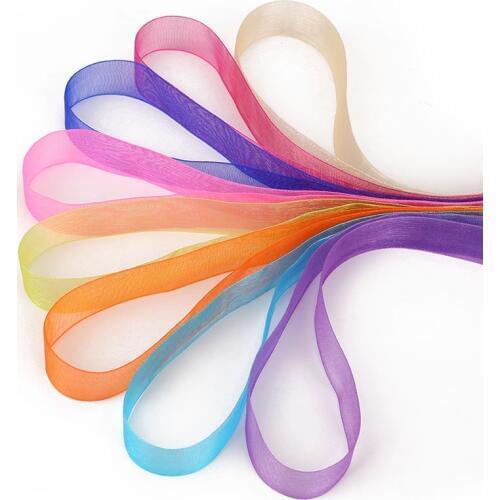 3mm 20yards Organza Ribbon For Wrapping Christmas Party Home Lace Fabric DIY Gift Packaging Wedding Decoration Tapes Ribbons