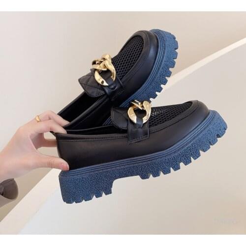 Summer 2021 Womens Derby Shoes Modis Female Footwear Casual Sneaker Round Toe Loafers Leather Dress Breathable Slip-on Flats