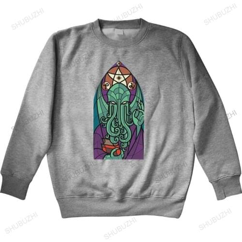 Men autumn sweatshirt black hoody CHURCH OF CTHULHU hoodie Miskatonic Lovecraft Arkham Dunwich Kathedrale Kirch warm hoody