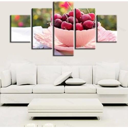 Wall Art Painting Modular Pictures Framed 5 Panel Delicious Fruit Landscape Home Decor Living Room Hd Printed Modern Canvas