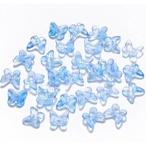 100pcs Transparent Glass Charms Butterfly Charms Pendants for Jewelry Making DIY Bracelet Necklace Earrings Findings