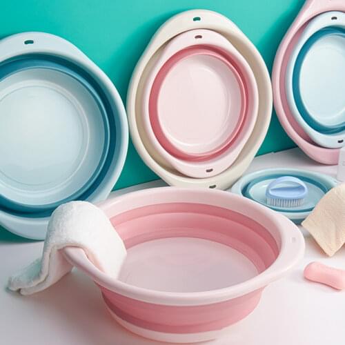 Portable Basin Silicone Folding Wash Basin Multipurpose Collapsible Bucket For Home Car Student Dormitory Travel 4 Sizes Basins