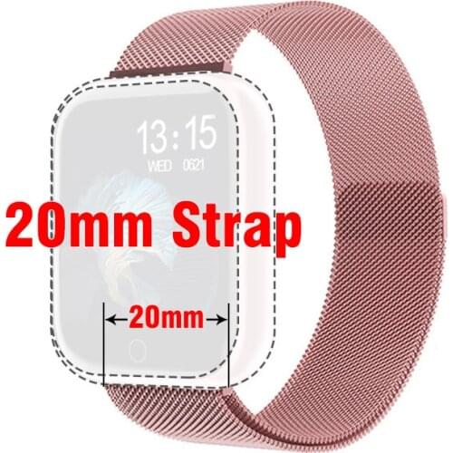 Miranis Watch Strap 20mm Silicone Metal Smart Watch Men Women Sport Clock Band Fitness Tracker For Android IOS Smartwatch 2021