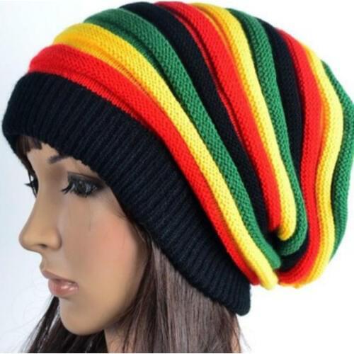 New Pom Pom Winter Hip Hop Cap Bob Marley Jamaican Rasta Reggae Multi-colour Striped Beanie Hats Mens Women Beanies Ski Knit Hat