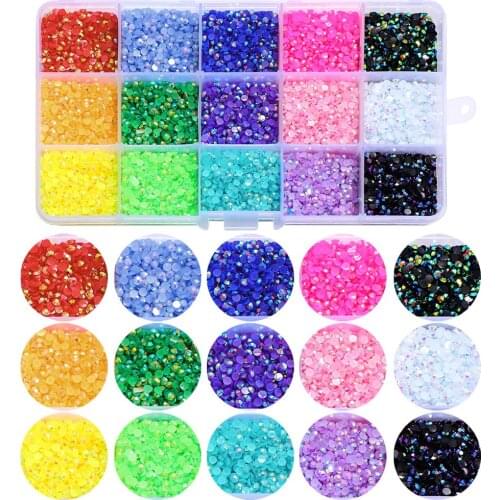 3750-15000Pcs AB Jelly Nail Rhinestones Resin Flat Back Colorful glitter Charms Accessories DIY 3D Nail Art Decorations Strass