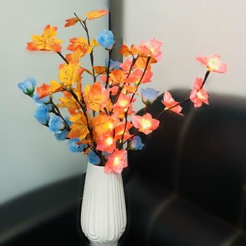 LED Creative Rose Daffodil Flower Bouquet Lights for Indoor bedroom living room Desk decoration Lamp Simulation Tree Branch Lamp