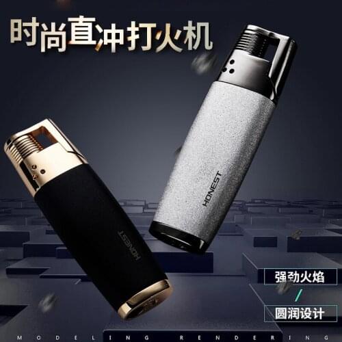 Turbo Torch Flame Jet Butane Gas Lighter Windproof Cigar Cigarette Refillable Lighter Metal Smoking Accessories Gadgets For Men