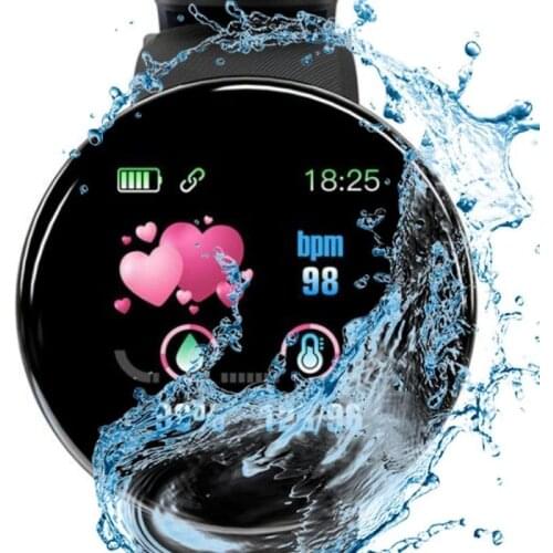 D18S Smart Watch Round Blood Pressure Heart Rate Monitor Fitness Bracelet Fashion Smartwatch Women Men For Android IOS