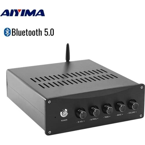 AIYIMA TPA3255 Bluetooth 5.0 Amplifier 2.1 AMP 150W*2+300W QCC3034 APTX Stereo Power Digital Amplificador Speaker Home Theater