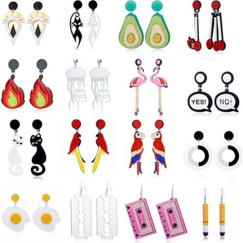 YAOLOGE Multi-Style Acrylic Newest Large Exaggerated Wester Earrings For Women Fashion Earrings Dangle Party Jewelry oorbellen