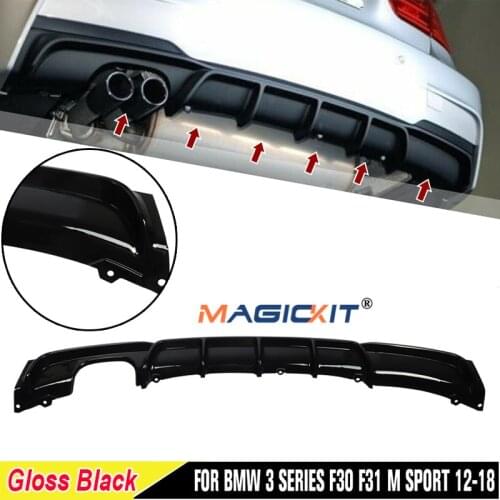 MagicKit FOR BMW F30 3 SERIES M SPORT PERFORMANCE REAR DIFFUSER TWIN EXHAUST REAR BUMPER