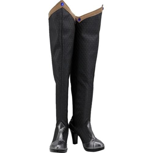 Game OW Ashe Cosplay Boots Shoes For Adult Women High-heeled Boots Black Custom Made Shoes Halloween Carnival