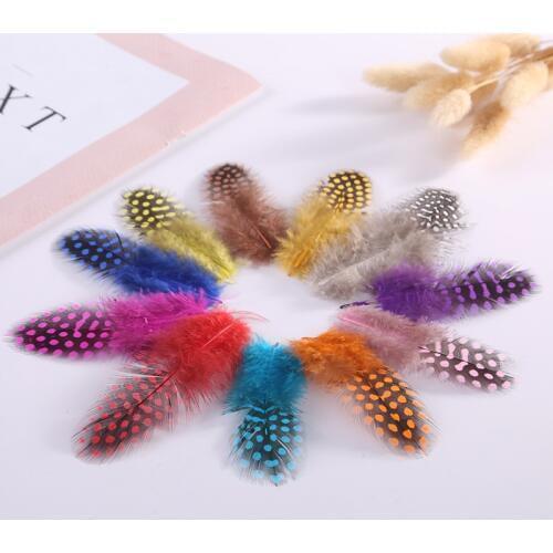 Pearl Pheasant Feathers 2-4" 5-10CM Natural Spotted Chicken Feather DIY Mask Wedding Party Deco Jewelry Accessories Plumes 50pcs