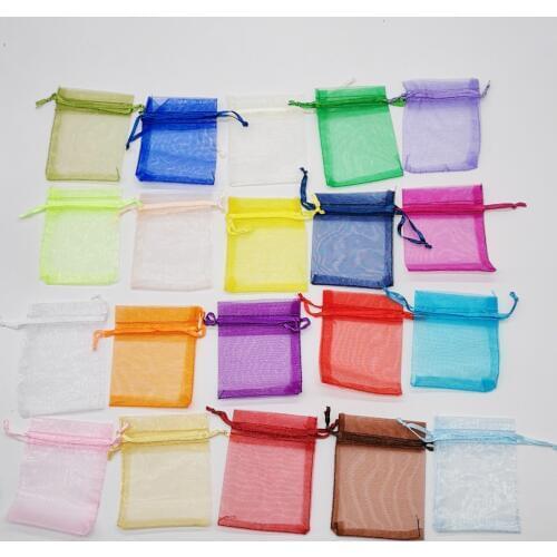 50pcs Organza Jewellery Bag Pouches 9x12cm Jewelry Packaging Display Drawstring Organza Bags Packaging For Jewelry Packaging Bag