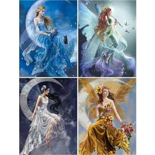 5D DIY Diamond Painting Butterfly Fairy Cross Stitch Kit Full Drill Square Embroidery Mosaic Picture of Rhinestones Home Decor