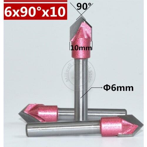 6mm*90degree*10mm,CNC Tungsten steel 3D V bit,CNC machine tool,PVC,MDF,Acrylic,Carbide end mill,woodworking insert router bit