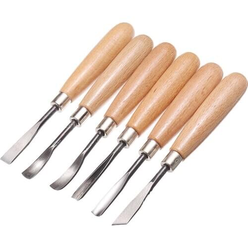 6Pcs Wood Carving Knife Carpentry Engraving Hand Wood Cutters Chisel Knife Sculpture Woodworking Gouges Lathe Tools Knife