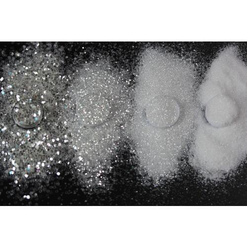 Snow White Glitters Scrapbooking Craft Embellishment Glitters White Silver Mix Nail Glitter Powder Sequins Powder Mixes Paillett