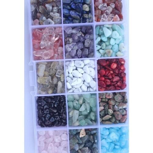 15 Color Assorted Gemstone Beads Irregular Shaped Natural Chips Kits for DIY Crafts Bracelets Pendant Jewelry Making