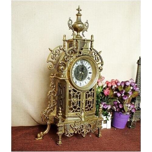 Factory Zinc alloy Royal gift metal decoration metal desk clock rich collection ART home furnishings creative setting pieces