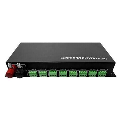 Dc 12-24v 24 channel rgb dmx 512 decoder accept from dmx console standard dmx512 signal to drive led strip lights 2A/channel