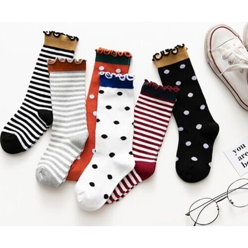 Stripe Kids Socks Baby Cotton Socks Long Leg Warmers Cute Socks Boy Girl Children socks 1-12T