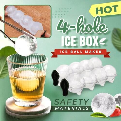 4-Hole Ice Ball Maker Perfect Ice Cube Maker Form Molds Easy to Remove Ice Trays Fade Resistant For Ice Candy Cake Pudding Choco