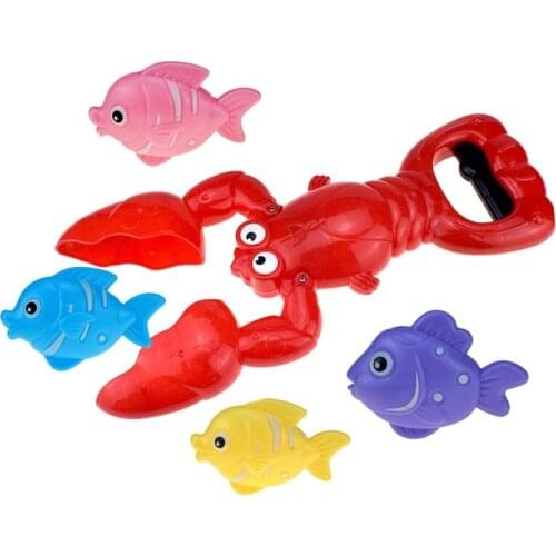 J60B Interactive Toy Indoor Water Play Toy Cartoon Fishing Lobster Non-Mold for Baby