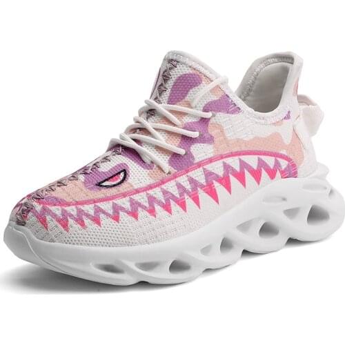 Sport Children Shoes For Kids Sneakers Girls Casual Shoes Boys Sneakers Lace-up Mesh Rubber Fashion Striped Breathable Running