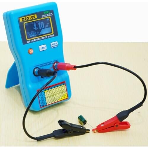 MEC-100 Digital Display Capacitor Meter High Precision Autoranging Electrolytic Capacitance Resistance Meter ESR Tester