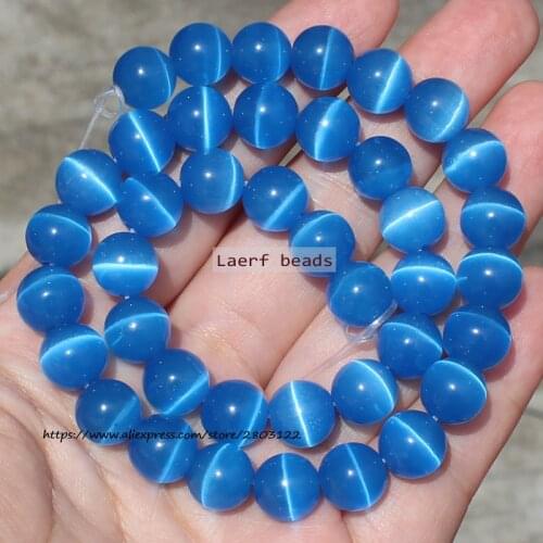 Natural Dark Blue Cats Eye 4-12mm Round Loose Beads, For DIY Jewelry Making !We provide mixed wholesale for all items