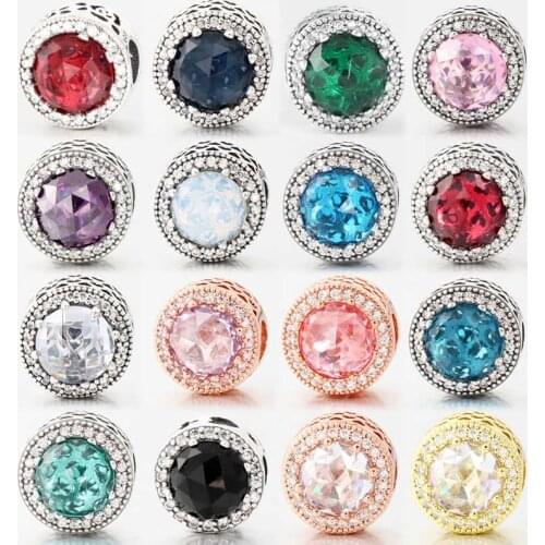 Original Multicolor Openwork Radiant Hearts With Crystal Beads Fit 925 Sterling Silver Bead Charm Pandora Bracelet Diy Jewelry