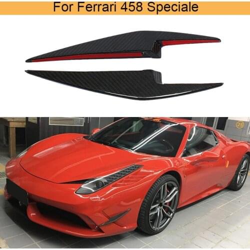 Car Front Bumper Splitters Fins Canards for Ferrari 458 Speciale 2014 2015 Real Carbon Fiber