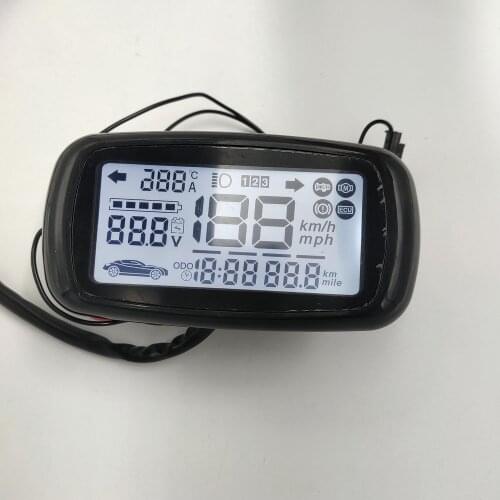Speedometer LCD Display Instrument Electric Scooter Bicycle Tricycle Speed+Battery Gauge Indicator White/Colored Background
