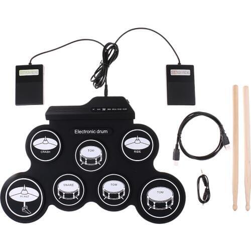 Professional Drum Kit Pad Portable Roll Up USB Electronic Drum Students Gift