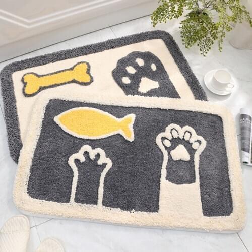 45*65CM Anti-Skid Fluffy Shaggy Area Rug Home Room Carpet Floor Mats Bedroom Bathroom Floor Door Mat